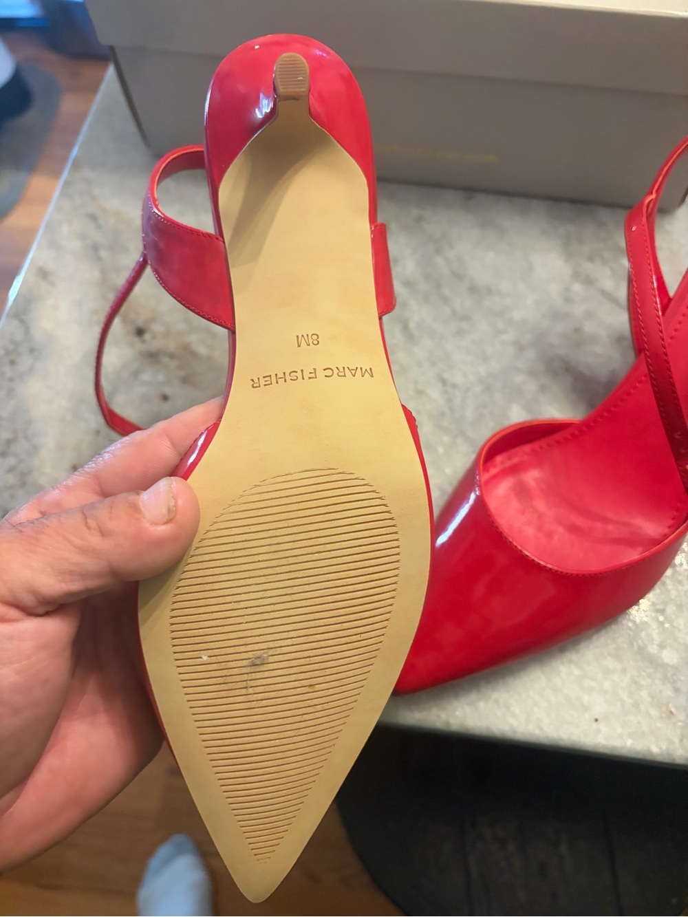 Like New Marc Fisher Red Slingback Heels - Size 8 - Picture 11 of 13
